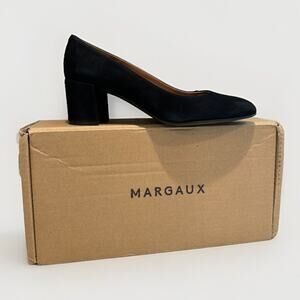 Margaux Women's Block Heel Italian Leather Pump Black size 38.5 US 8.5 $275
